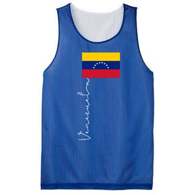 Venezuela Signature Flag Pole Patriotic Gift Mesh Reversible Basketball Jersey Tank