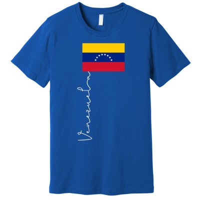 Venezuela Signature Flag Pole Patriotic Gift Premium T-Shirt