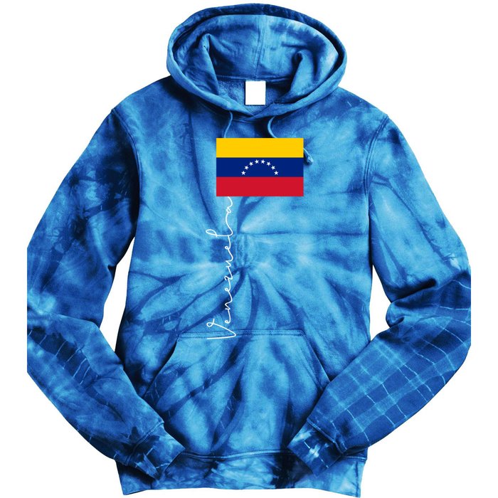 Venezuela Signature Flag Pole Patriotic Gift Tie Dye Hoodie