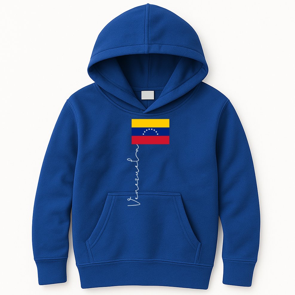 Venezuela Signature Flag Pole Patriotic Gift Kids Hoodie