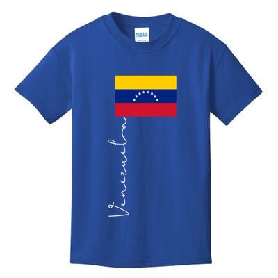 Venezuela Signature Flag Pole Patriotic Gift Kids T-Shirt