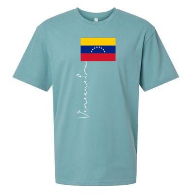 Venezuela Signature Flag Pole Patriotic Gift Sueded Cloud Jersey T-Shirt