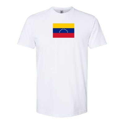 Venezuela Signature Flag Pole Patriotic Gift Softstyle CVC T-Shirt