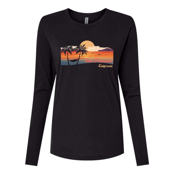 Vintage San Francisco California Beach Womens Cotton Relaxed Long Sleeve T-Shirt