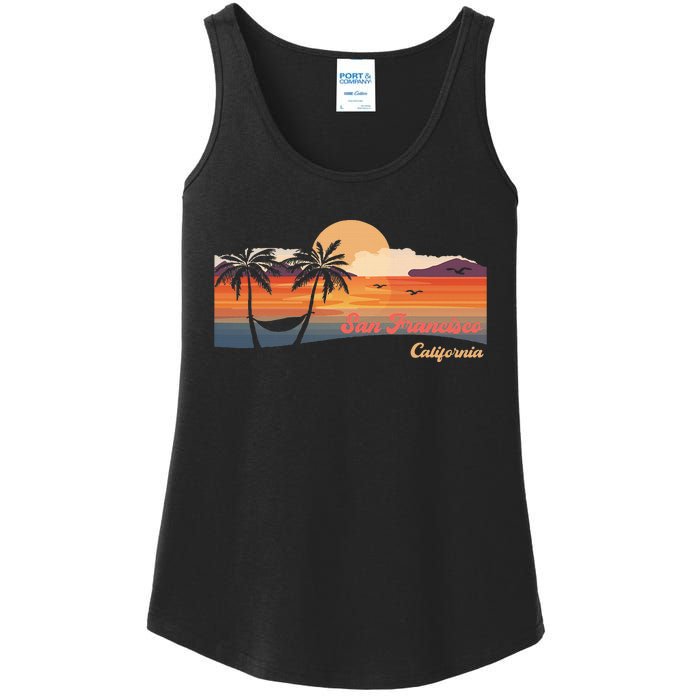 Vintage San Francisco California Beach Ladies Essential Tank