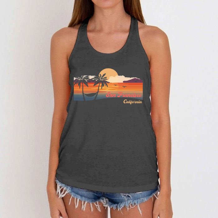 Vintage San Francisco California Beach Women's Knotted Racerback Tank