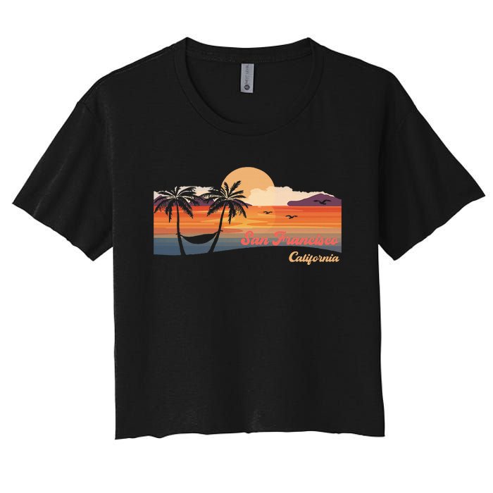 Vintage San Francisco California Beach Women's Crop Top Tee