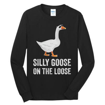 vintage Silly Goose On The Loose Funny Saying Tall Long Sleeve T-Shirt