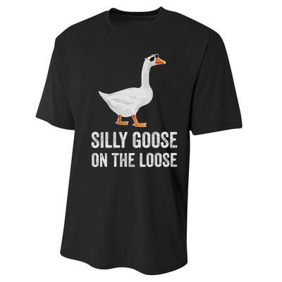 vintage Silly Goose On The Loose Funny Saying Performance Sprint T-Shirt