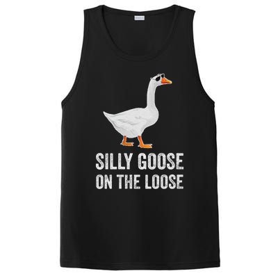 vintage Silly Goose On The Loose Funny Saying PosiCharge Competitor Tank