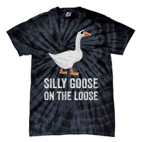 vintage Silly Goose On The Loose Funny Saying Tie-Dye T-Shirt