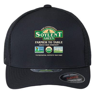 Vintage Soylent Green Farmer To Table Label Flexfit Unipanel Trucker Cap