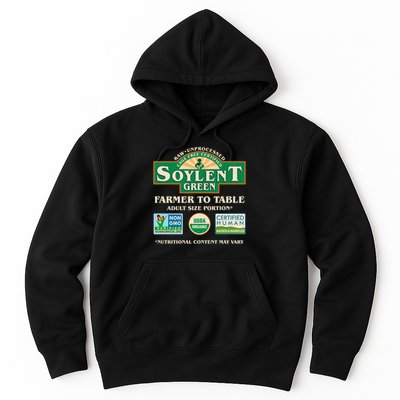 Vintage Soylent Green Farmer To Table Label Hoodie