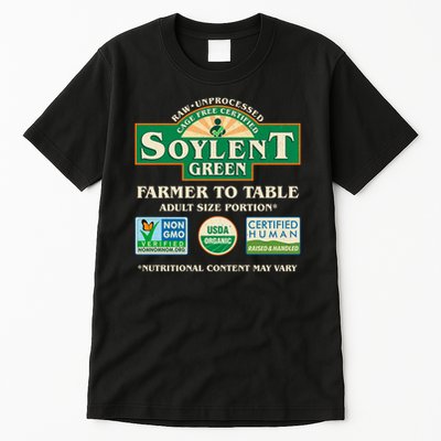 Vintage Soylent Green Farmer To Table Label Tall T-Shirt