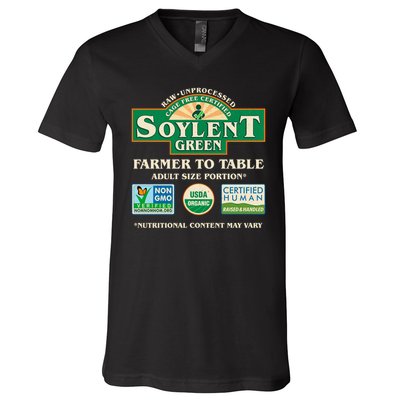 Vintage Soylent Green Farmer To Table Label V-Neck T-Shirt