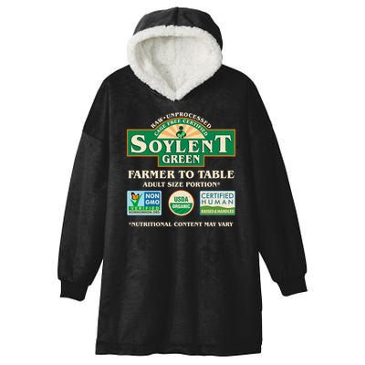 Vintage Soylent Green Farmer To Table Label Hooded Wearable Blanket