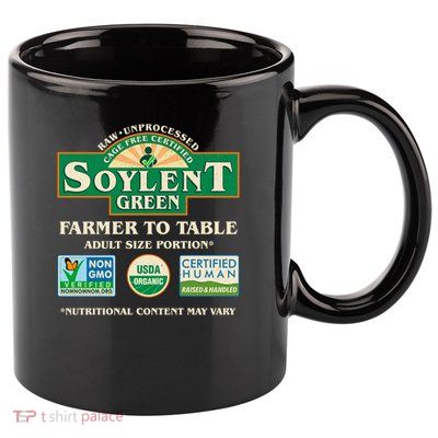 Vintage Soylent Green Farmer To Table Label 11oz C Handle Ceramic Mug