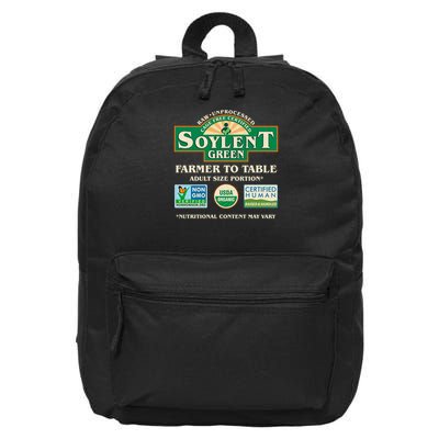 Vintage Soylent Green Farmer To Table Label 16 in Basic Backpack