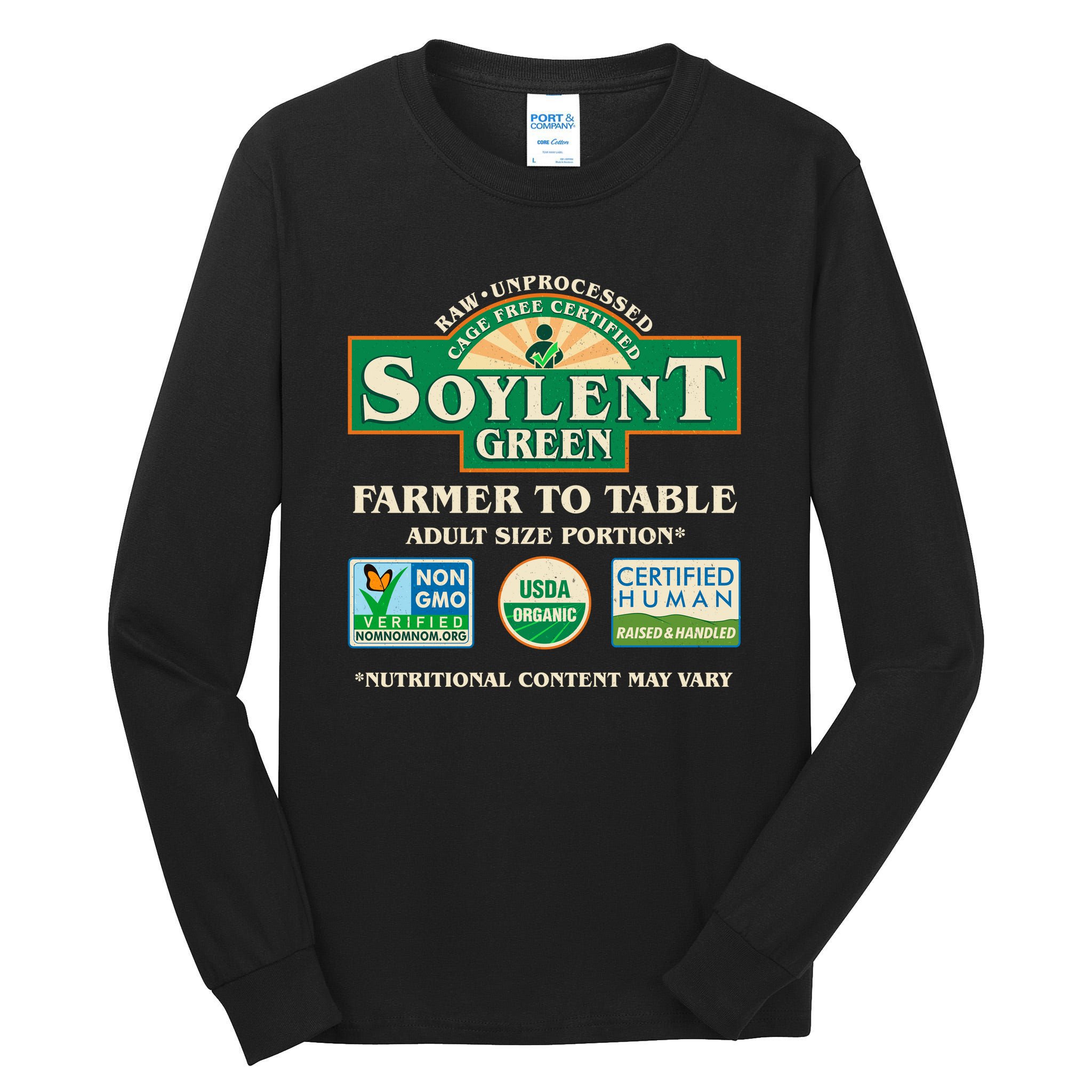 Vintage Soylent Green Farmer To Table Label Tall Long Sleeve T-Shirt