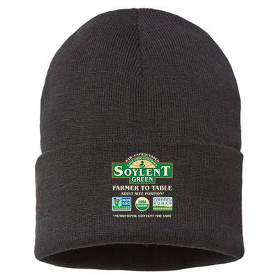 Vintage Soylent Green Farmer To Table Label Sustainable Knit Beanie