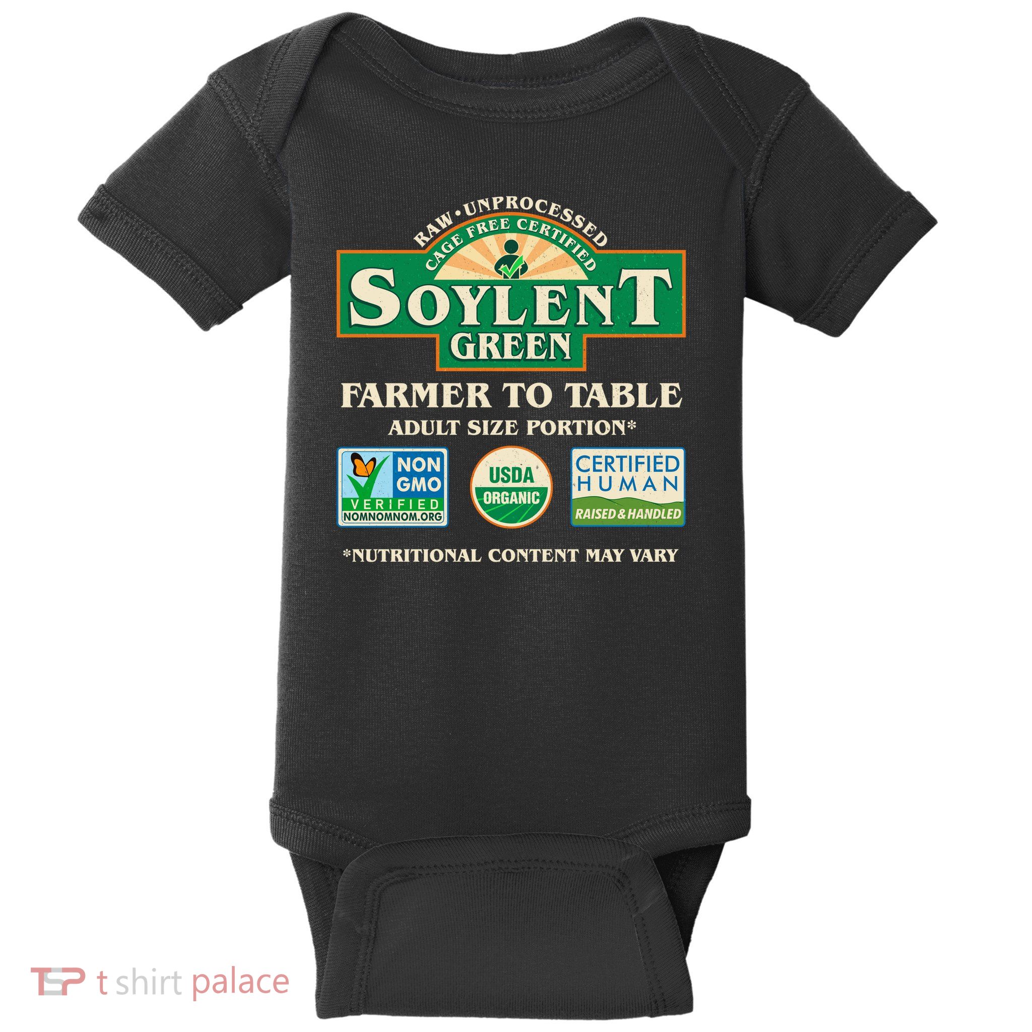 Vintage Soylent Green Farmer To Table Label Baby Bodysuit