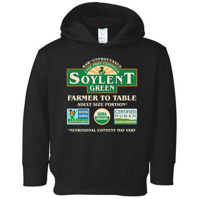 Vintage Soylent Green Farmer To Table Label Toddler Hoodie