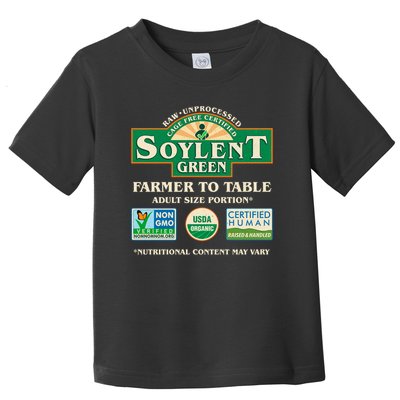 Vintage Soylent Green Farmer To Table Label Toddler T-Shirt