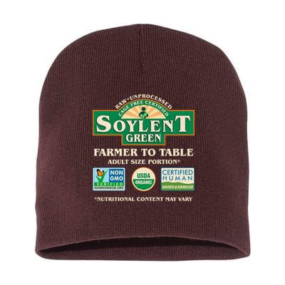 Vintage Soylent Green Farmer To Table Label Short Acrylic Beanie