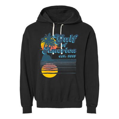 Vintage Style Gulf of USA America Beach Lovers Summer  Garment-Dyed Fleece Hoodie