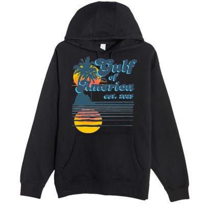 Vintage Style Gulf of USA America Beach Lovers Summer  Premium Pullover Hoodie