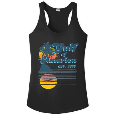 Vintage Style Gulf of USA America Beach Lovers Summer  Ladies PosiCharge Competitor Racerback Tank