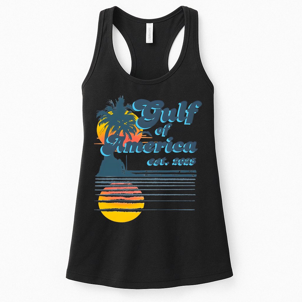 Vintage Style Gulf of USA America Beach Lovers Summer  Womens Tank Top