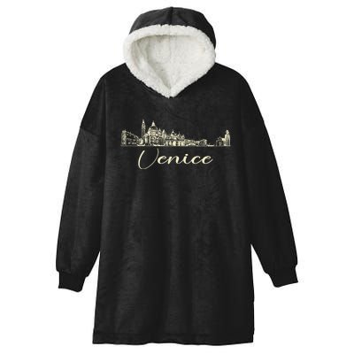 Venice Skyline Gift Hooded Wearable Blanket