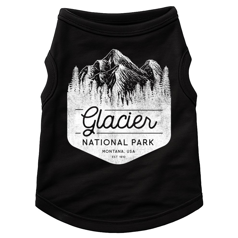 Vintage Style Glacier National Park Montana Doggie Tank