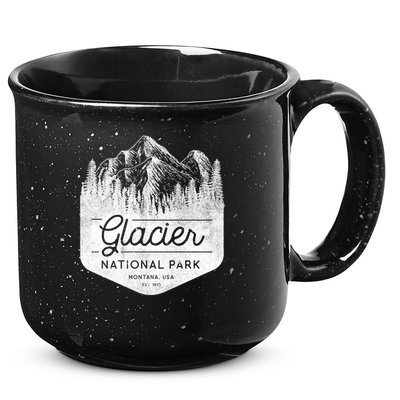 Vintage Style Glacier National Park Montana 15oz Campfire Ceramic Mug
