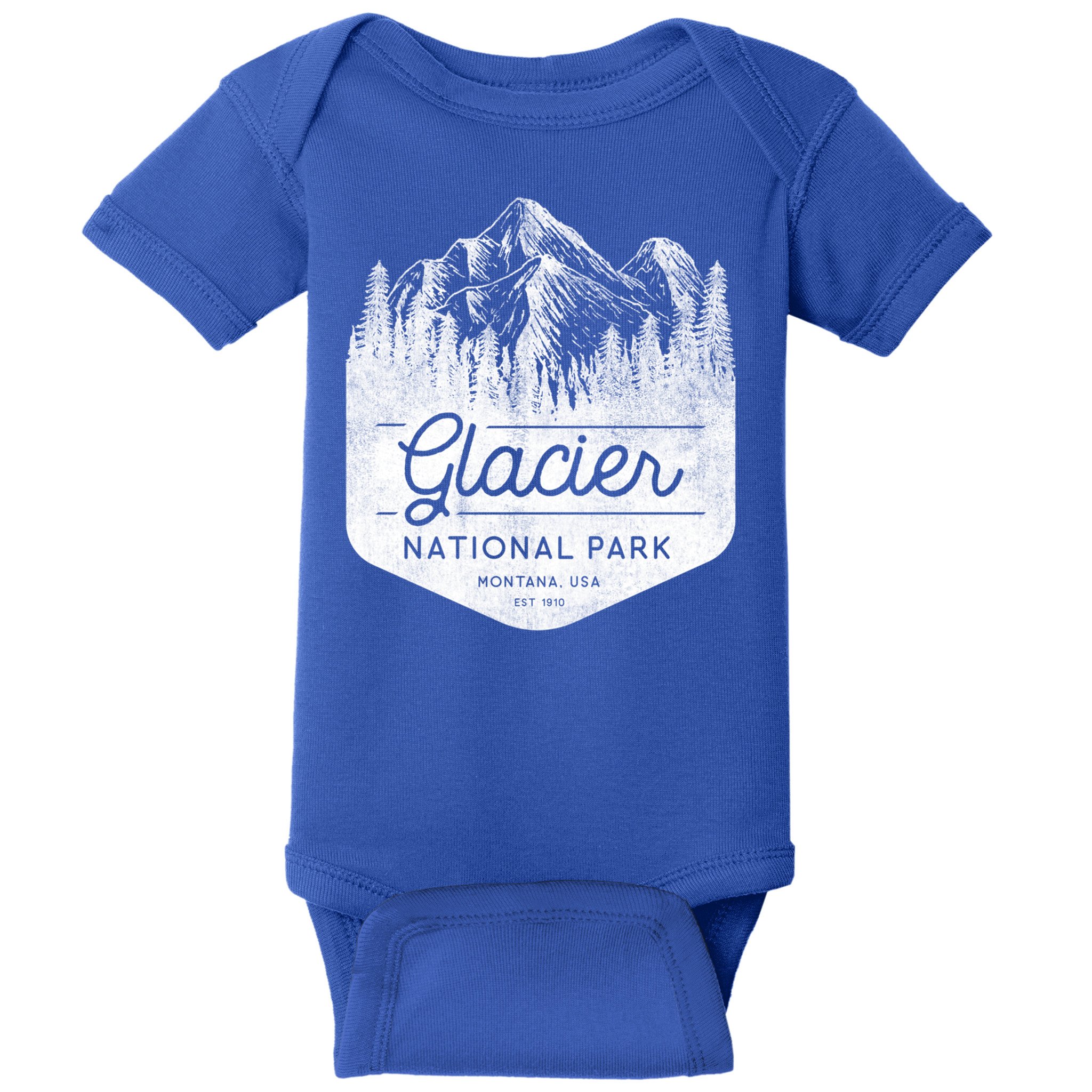 Vintage Style Glacier National Park Montana Baby Bodysuit