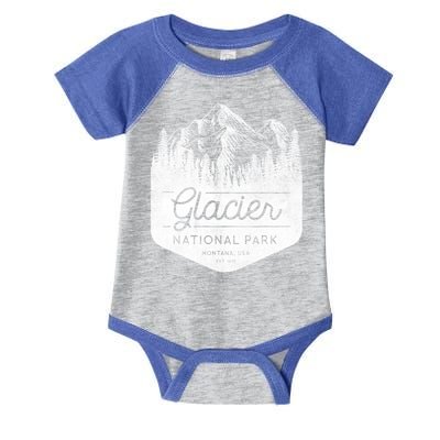 Vintage Style Glacier National Park Montana Infant Baby Jersey Bodysuit
