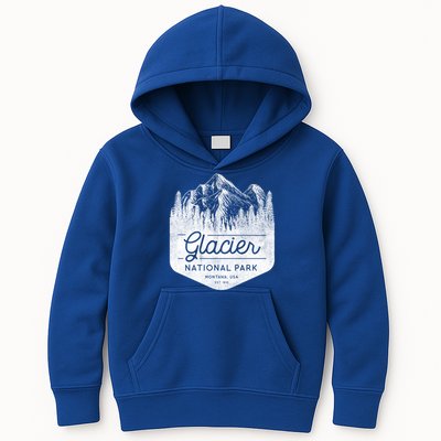 Vintage Style Glacier National Park Montana Kids Hoodie