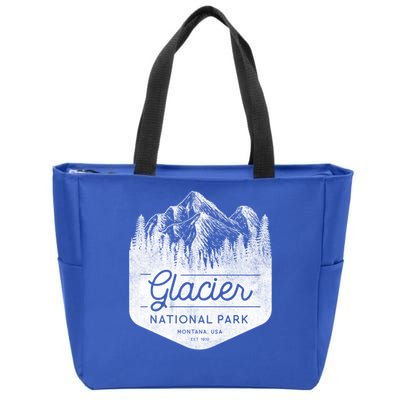 Vintage Style Glacier National Park Montana Zip Tote Bag