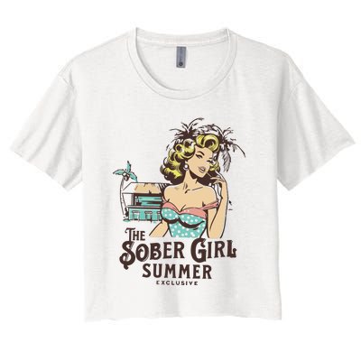 Vintage Sober Girl Summer Women's Crop Top Tee