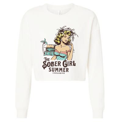 Vintage Sober Girl Summer Cropped Pullover Crew