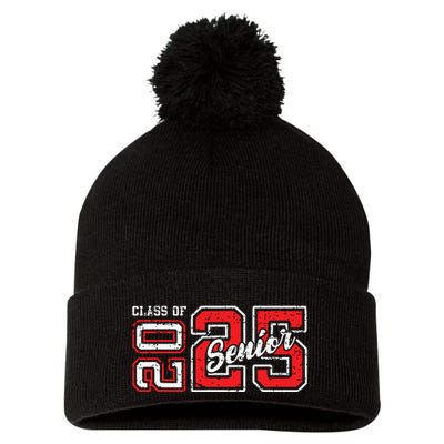 Vintage Seniors Graduation 2025 Senior 2025 Class Of 2025 Pom Pom 12in Knit Beanie