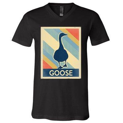 Vintage Style Goose V-Neck T-Shirt