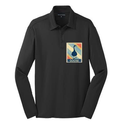 Vintage Style Goose Silk Touch Performance Long Sleeve Polo