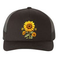 Vintage Sunflower Graphic Yupoong Adult 5-Panel Trucker Hat