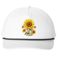 Vintage Sunflower Graphic Snapback Five-Panel Rope Hat