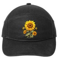 Vintage Sunflower Graphic 7-Panel Snapback Hat