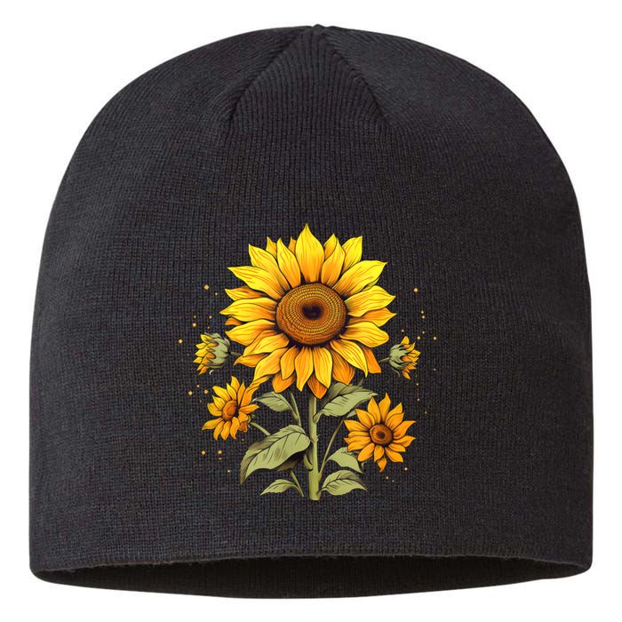 Vintage Sunflower Graphic Sustainable Beanie