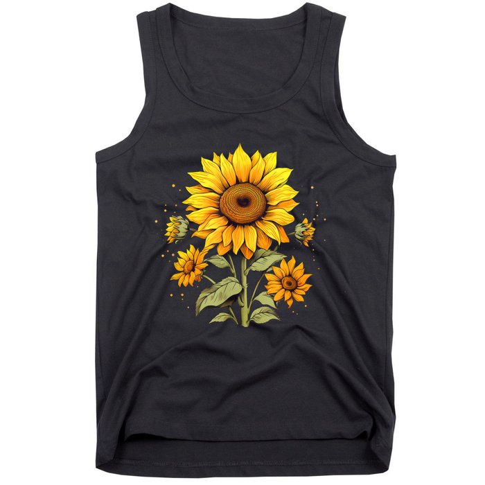 Vintage Sunflower Graphic Tank Top