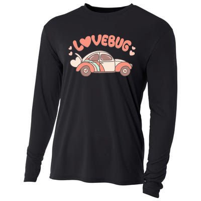 Vintage Style Groovy Valentine Cute Vday Love Bug Cooling Performance Long Sleeve Crew